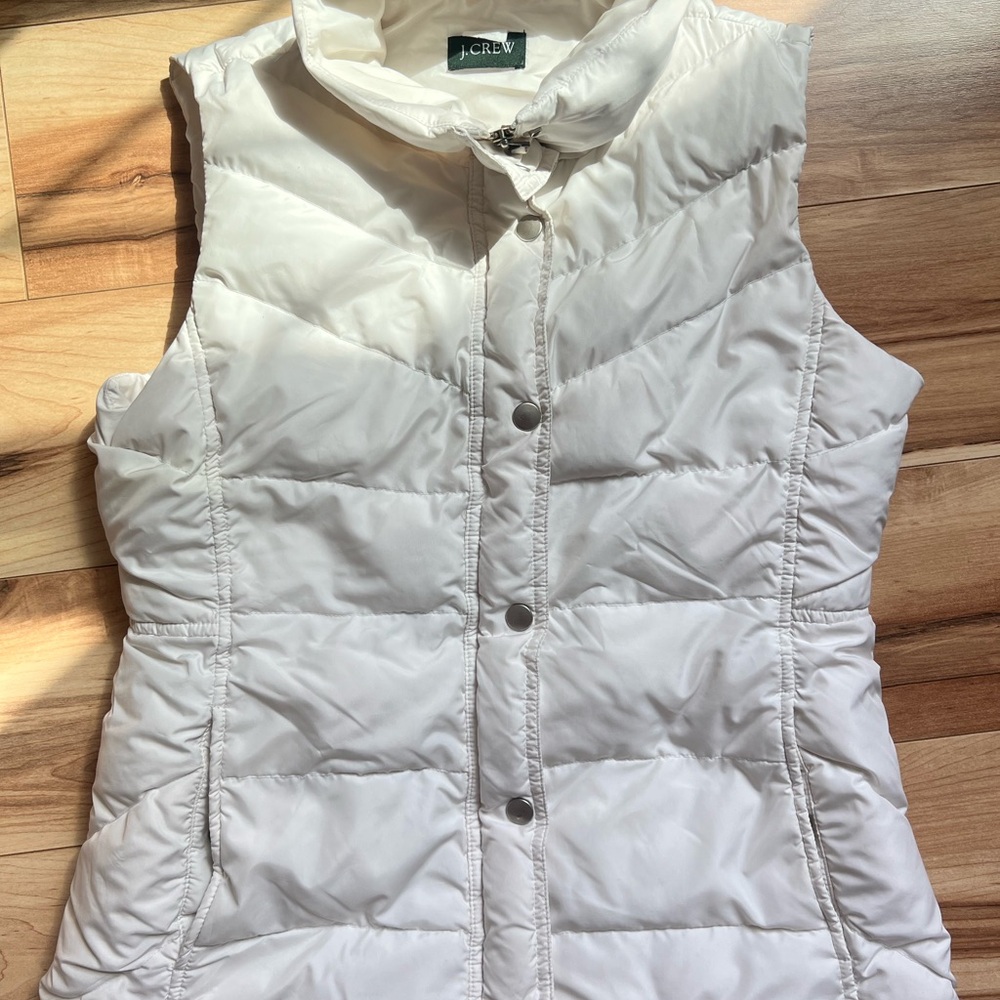 J.Crew White Quilted Puffer Vest